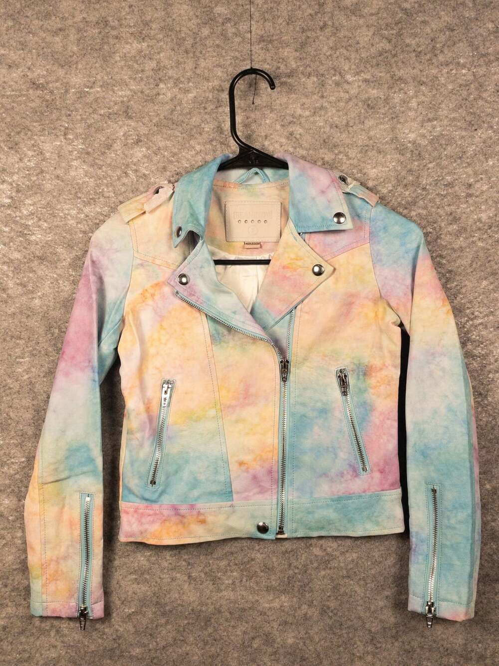 Blank NYC Tie-Dye Vegan Leather Moto Jacket